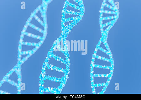 Spherical spiral DNA, three-dimensional rendering Stock Photo