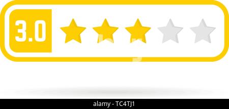 neutral feedback yellow frame like three stars Stock Vector