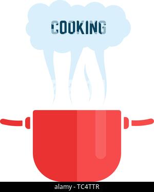 red cooking pan icon Stock Vector