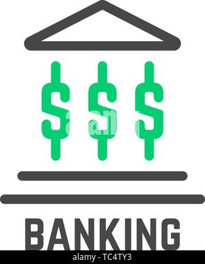 simple banking logo with abstract building Stock Vector