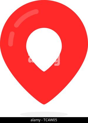 abstract geotag logo and red map pin icon Stock Vector