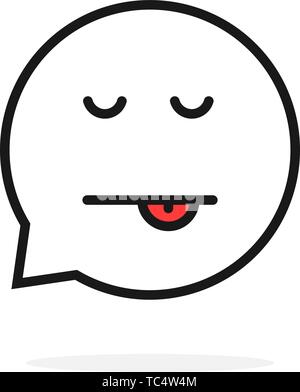 thin line dormant emoji speech bubble logo Stock Vector