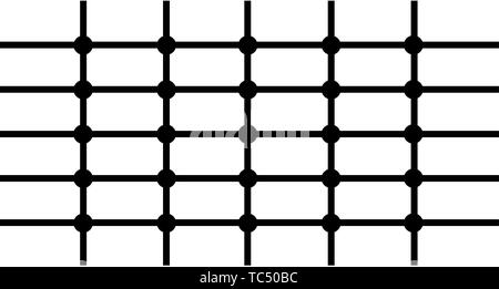 black white print lines and small circles pattern minimalist background Stock Vector
