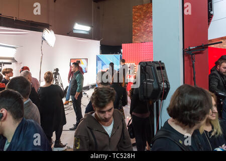 TV show filming backstage Stock Photo