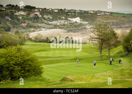 Golfers Gower Golf Course South Wales Stock Photo - Alamy