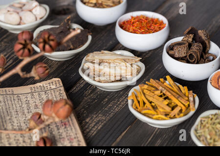 Close-up of a variety of traditional Chinese medicine Stock Photo