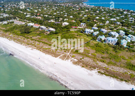 Sanibel Island Florida,Gulf of Mexico beach beaches,East Gulf Drive homes,Colony Beach Estates,Kinzie,Sanibel Causeway Bridge,aerial overhead bird's e