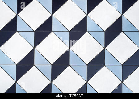 3D Cube Mosaic Tiles. Geometric three dimensional cube floor tiles. London, England Stock Photo