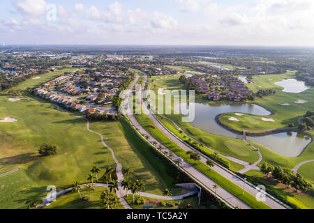 Naples Florida,Lely Resort Boulevard,GreenLinks,Flamingo Island Club golf course,homes,aerial overhead bird's eye view above,visitors travel traveling Stock Photo