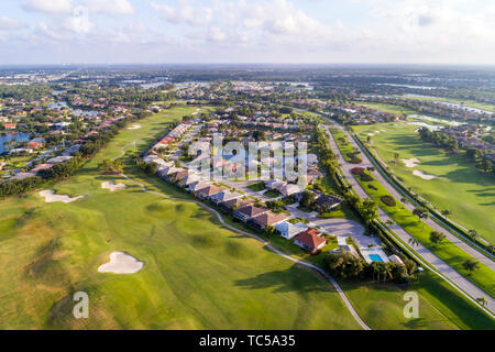 Naples Florida,Lely Resort Boulevard,GreenLinks,Flamingo Island Club golf course,homes,aerial overhead view,FL190514d55 Stock Photo