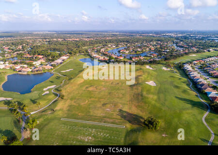 Naples Florida,Lely Resort,GreenLinks,Flamingo Island Club golf course,aerial overhead bird's eye view above,visitors travel traveling tour tourist to Stock Photo