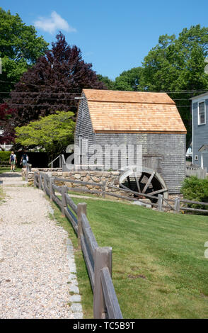 Scenic Dexter Grist Mill in Sandwich, Cape Cod, Massachusetts USA Stock Photo