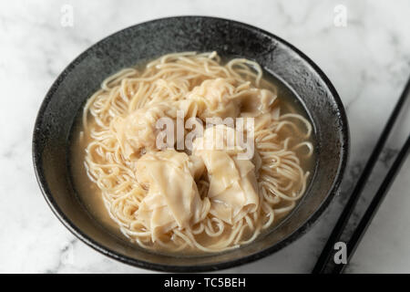 Cloud noodles on a marble table. Stock Photo