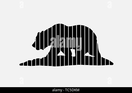 Wild bear vector line icon. Vector illustration eps 10 Stock Vector