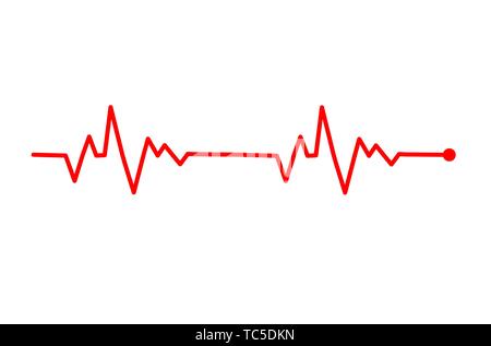 Heart beat line Vector illustration eps 10 on white background Stock Vector
