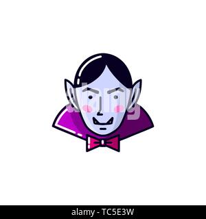 Dracula line icon, halloween and evil, vampire sign, vector graphics, a ...