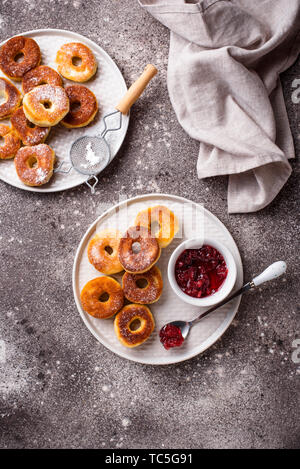 Homemade donuts with rose jam Stock Photo
