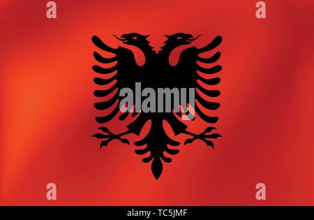 Vector national flag of Albania. Illustration for sports competition, traditional or state events. Stock Vector