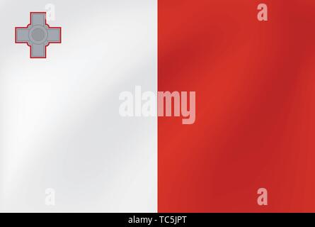 Vector national flag of Malta. Illustration for sports competition, traditional or state events. Stock Vector