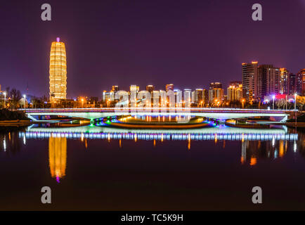 Night view of Zhengzhou East Stock Photo