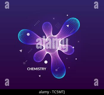 3D molecule. Molecular structure. Abstract 3d connection structure. Technology style. Vector illustration for science. Stock Vector