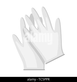 Medical gloves icon in flat style. Stock Vector