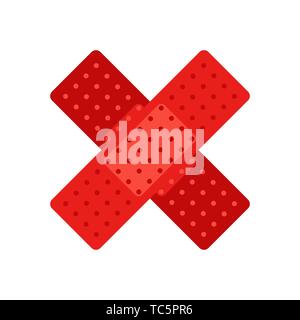 Adhesive plaster icon in flat style. Stock Vector