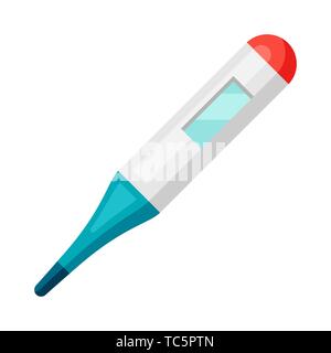Thermometer icon in flat style. Stock Vector