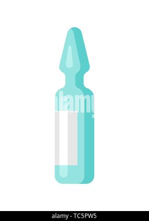Injection ampoule icon in flat style. Stock Vector