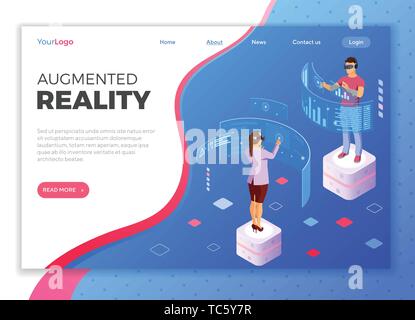 Isometric Virtual Augmented Reality Stock Vector