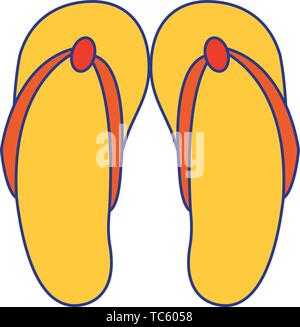 Flip flops sandals cartoon isolated symbol Stock Vector
