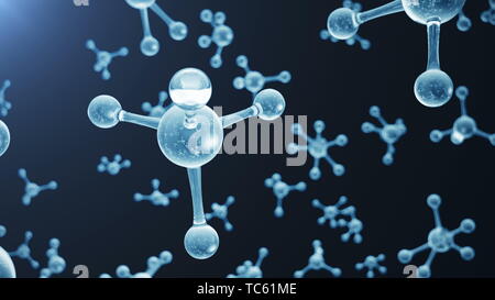 Abstract molecules medical blue background Stock Photo - Alamy