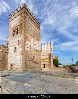 Towers of the walled town of Madrigal de las Altas Torres, Avila Province, Castile and Leon, Spain.  Isabella  I of Castile was born in Madrigal , Apr Stock Photo