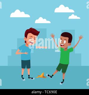 young kids avatar carton character Stock Vector