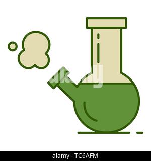 Bong for smoking. Isolated vector illustration on white background. Stock Vector