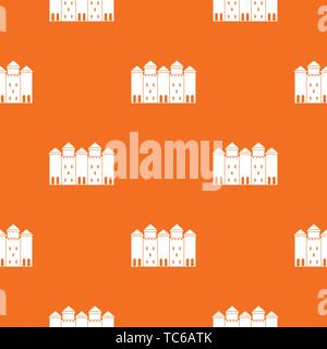 Old castle pattern vector orange Stock Vector