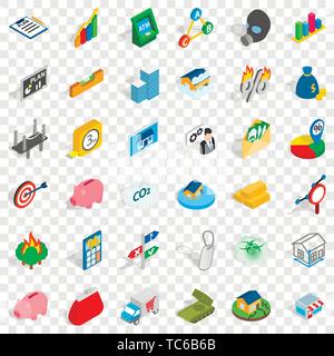 Feedback icons set, isometric style Stock Vector