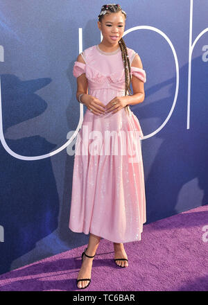 HOLLYWOOD, LOS ANGELES, CALIFORNIA, USA - JUNE 04: Actress Storm Reid wearing a Simone Rocha dress arrives at the Los Angeles Premiere Of HBO's 'Euphoria' held at the ArcLight Cinerama Dome on June 4, 2019 in Hollywood, Los Angeles, California, United States. (Photo by Image Press Agency) Stock Photo