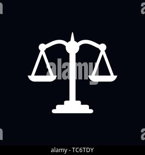 Scales of justice icon logo, vector sign symbol for design Stock Vector