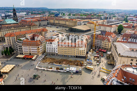 DRESDEN, GERMANY - May 23, 2018: The City of Dresden as seen from Frauenkirche viewing platform. Stock Photo