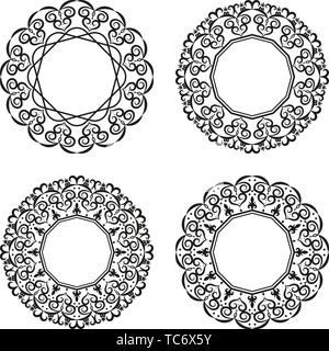 Mandala or patterned frame vector illustration Stock Vector