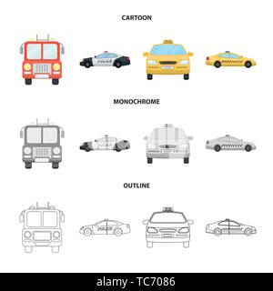 Vector illustration of engine and truck logo. Set of engine and vehicle vector icon for stock. Stock Vector