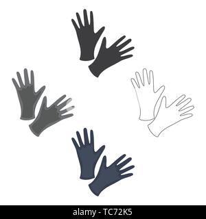 Black protective rubber gloves icon cartoon,black. Single tattoo icon from the big studio cartoon. Stock Vector