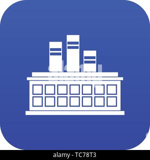 Oil refinery plant icon digital blue Stock Vector