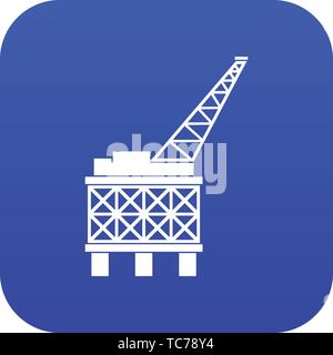 Oil platform icon digital blue Stock Vector