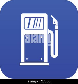 Gasoline pump icon digital blue Stock Vector