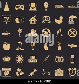 Ordinance icons set, simple style Stock Vector