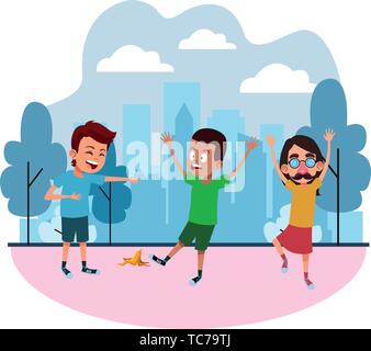 young kids avatar carton character Stock Vector