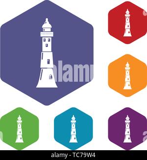 Tower icons vector hexahedron Stock Vector