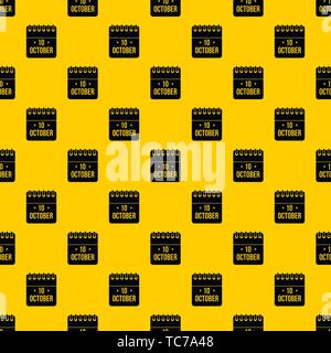 10 october calendar pattern vector Stock Vector